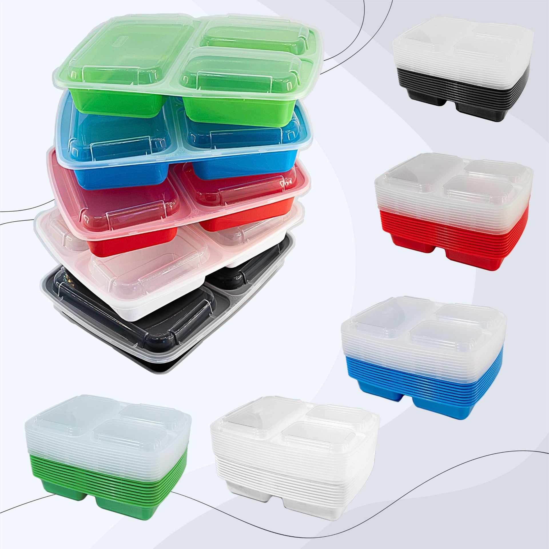 30x 3 Compartment Meal Prep Food Storage Containers NEW VERSION – Jugglebox  Australia